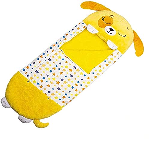 Fazeer Happy Nappers Play Almohada Saco de Dormir Almohada para niños Suave Plegable Saco de Dormir de Animales para niños Happy Napper para Navidad-Yellow