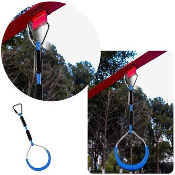 FBSPORT Anillos De La Gimnasia para Niños de Aire Libre, Juegos de Juegos Equipos de Patio al Aire Libre para, Anillo de Escalada, Anillo para Niños Paquete de 4