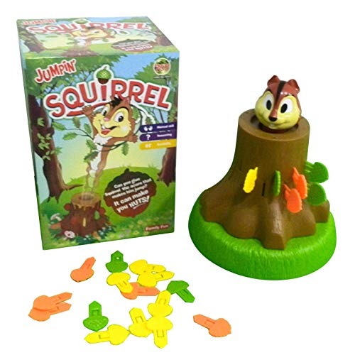 FEEE-ZC Ardilla de Juguete emergente, Ardilla saltarina, Juego de Barril de Escritorio Interactivo, Juego de Mesa de acción para niños, Juguete de Regalo para niños y niñas