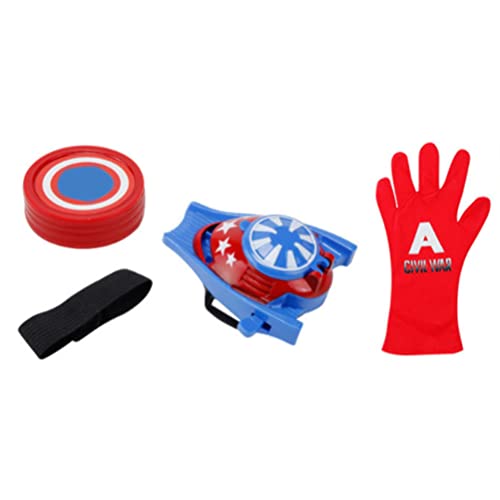 FEEL YAN Lanzamiento de dardos para niños, superman, guantes de lanzador de juguetes montados en la muñeca, cosplay superhéroe, disfraces de tirador web, lanzador de hondas, color azul