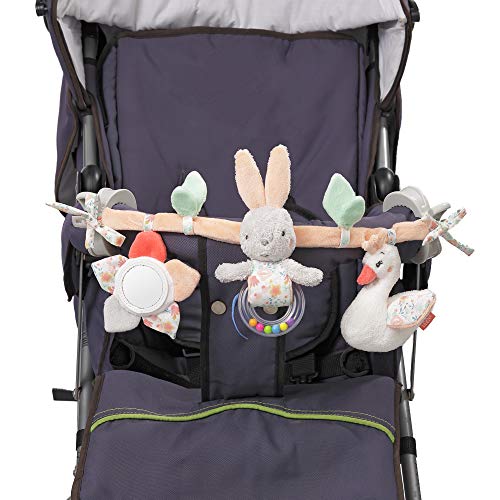 Fehn 062113 Cadena para cochecito, el lago de los cisnes, cadena móvil con simpáticas figuras para colgar en el cochecito, la sillita del coche o la cuna - Para bebés y niños pequeños, longitud: 45 cm