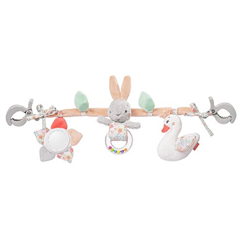 Fehn 062113 Cadena para cochecito, el lago de los cisnes, cadena móvil con simpáticas figuras para colgar en el cochecito, la sillita del coche o la cuna - Para bebés y niños pequeños, longitud: 45 cm