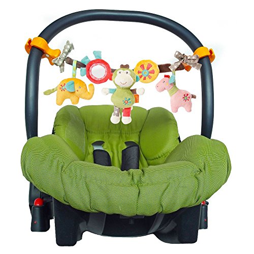 Fehn 074550 Cadena para cochecito Safari, cadena móvil con simpáticas figuras para colgar en el cochecito, en la sillita del coche o la cuna, Para bebés y niños pequeños, Longitud: 45 cm