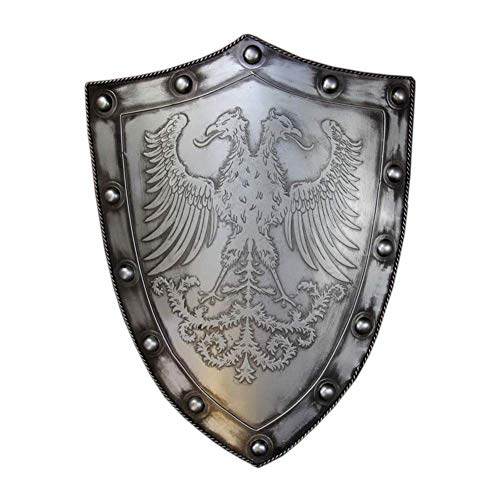 FGDSA Escudo De Guerrero Medieval, Escudo De Soldado Romano Antiguo, Estatua De Decoración De Pared De Metal, Accesorios De Colección De Escudo De Caballero