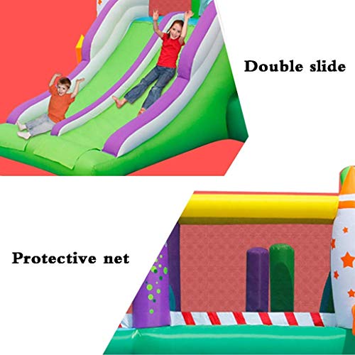 FGVDJ Castillos hinchables Castillo Inflable para niños Juguetes para niños Toboganes para Interiores y Exteriores Juguete para el hogar Trampolín Cuadrado Gran Parque de atrac