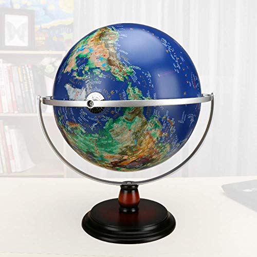 FHISD Globo de alivio cóncavo-convexo tridimensional 32cm de alta definición terreno con lámpara de escritorio LED gran estudiante decoración sala de estudio