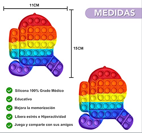 Fidget Toy Juguete Antiestres, Pop It Sensorial Among us para Niños y Adultos, Bubble Push Pop it Among Us Corriendo, Juguetes Antiestrés de Explotar Burbujas para Aliviar estrés y Ansiedad