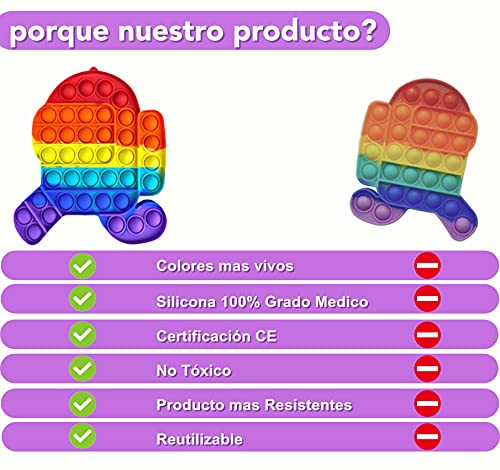 Fidget Toy Juguete Antiestres, Pop It Sensorial Among us para Niños y Adultos, Bubble Push Pop it Among Us Corriendo, Juguetes Antiestrés de Explotar Burbujas para Aliviar estrés y Ansiedad