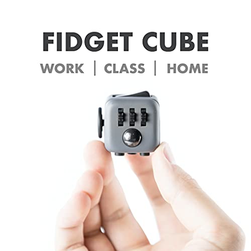 FIDGETARIAN Cubo Antiestres Niños Adultos - Fidget Toy Anti Estrés - Juguetes Antiestres con 6 Módulos Relajantes - Figet Toys Juguetes para Adultos Adolescentes y Niños - Gris Negro