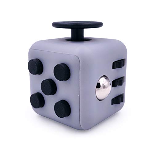 FIDGETARIAN Cubo Antiestres Niños Adultos - Fidget Toy Anti Estrés - Juguetes Antiestres con 6 Módulos Relajantes - Figet Toys Juguetes para Adultos Adolescentes y Niños - Gris Negro