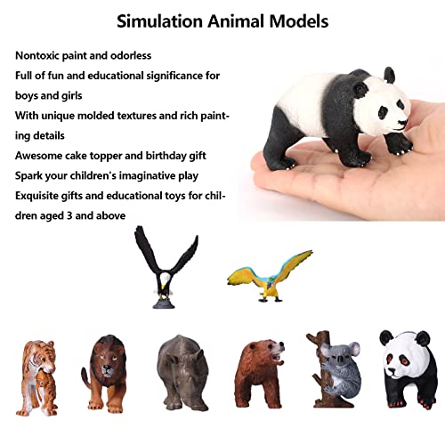 Figuras de Animales Salvajes Juguetes, Jumbo Figuras de Animales Salvajes de la Selva Juguetes Simulación Segura Pintada a Mano para Fiestas para Niños