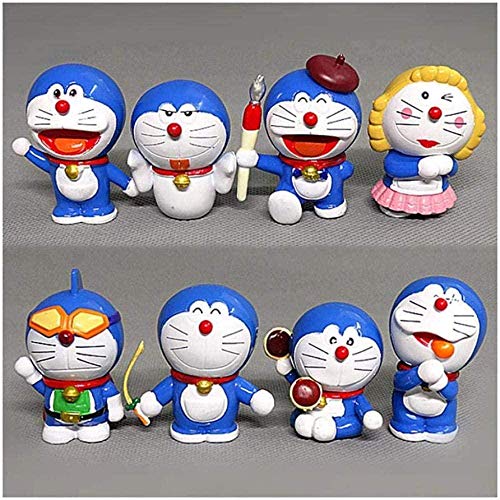 Figuras de Anime Modelo de Dibujos Animados de Anime japonés Doraemon Mini Figuras de PVC Lindas Juguetes muñecas 8 unids / Set Exquisita decoración de Adorno