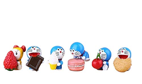 Figuras de Anmine Dibujos Animados Lindo Doraemon Anime Figuras de Modelo Kits 6 Unids / Set PVC Personajes de Juguete Anime Souvenirs Coleccionables Artesanía Figuras de Anime de Juguete