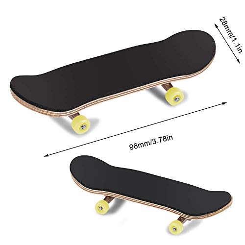 Fingerboard Finger Skateboards, Mini diapasón, Patineta de Dedos Profesional Maple Wood DIY Assembly Skate Boarding Toy Juegos de Deportes Kids (Amarillo)