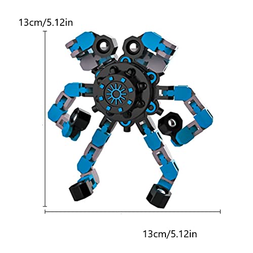 Fingertip Spin Top Toy, descompresión Fidget Transformable Robot Cadena Spinner Juguete de Mano Antiestrés Spinning Top para niños y Adultos, Escritorio de bajo Nivel de Ruido Juguete de Enfoque – 2