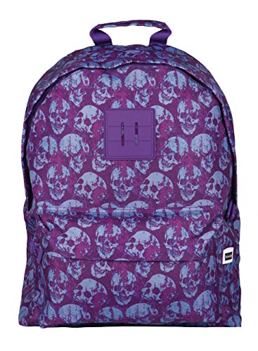 Finocam Prints Skulls Mochila Tipo Casual, 41 cm, 20 Litros, Morado