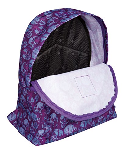 Finocam Prints Skulls Mochila Tipo Casual, 41 cm, 20 Litros, Morado