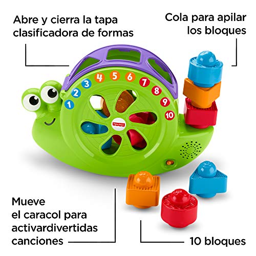 Fisher-Price Caracol formas y canciones, juguete para bebé +6 meses (Mattel FRB96) , color/modelo surtido