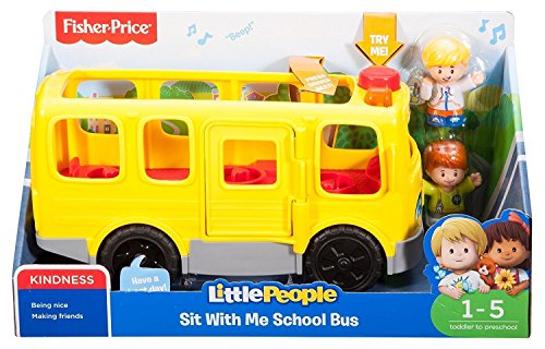 Fisher-Price FKC67 Little People Sit with Me - Actividad de autobús Escolar, Juguete Educativo para niños pequeños con música, Luces, Sonidos y Canciones, Apto para niños de 1 año de Edad