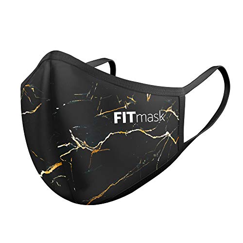 FITmask Mascarilla Reutilizable Lavable Certificada Tejido Hidrófugo Made in Spain Gold Marble - Adulto Orejera - L