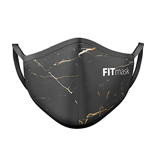 FITmask Mascarilla Reutilizable Lavable Certificada Tejido Hidrófugo Made in Spain Gold Marble - Adulto Orejera - L