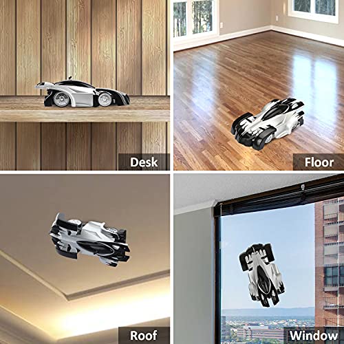 Fivejoy Coche Teledirigido, Coche RC, Coche Teledirigido para Niños con 2 Modos de Pared/Piso, 360 Rotación Climber Alta Velocidad Control Remoto Coches, Luces LED y Cable USB, Juguetes para Niños