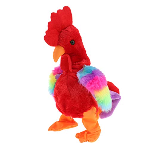 FLAMEER Creaming Modelo de Pollo de Juguete Divertido Gallo de Música - Rojo