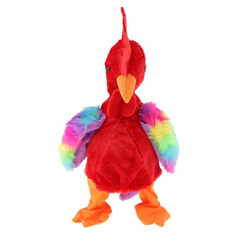 FLAMEER Creaming Modelo de Pollo de Juguete Divertido Gallo de Música - Rojo