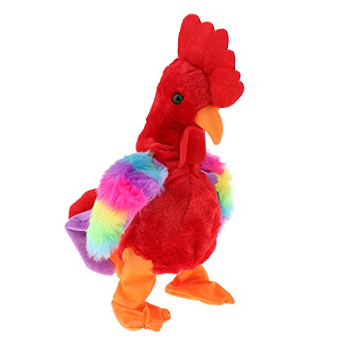 FLAMEER Creaming Modelo de Pollo de Juguete Divertido Gallo de Música - Rojo