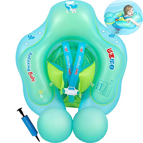 Flotador de Natación para Bebés con Asiento Anillo,Bebé Recién Nacido Aprende a Nadar Entrenador Inflable Flotador Ajustable para Piscinas para Bebés,Anillo de Natación para Bebés (6-36 Meses,Azul)