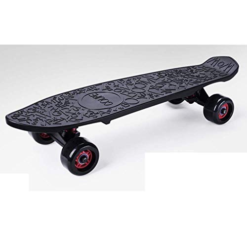 FMXYMC Mini patineta Antideslizante 3D, Mini patineta Negra, patinetas Letter Cruiser de 24 Pulgadas, Tabla de Pescado pequeña para niños, Tabla de Skate Penny Style Dream, para Principiantes