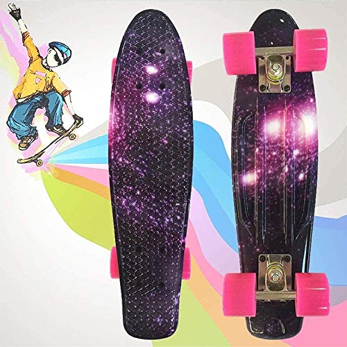 FMXYMC Mini patineta, patineta Cruiser Penny de 22", Tablas de Patinaje Completas portátiles, Longboard Retro para Principiantes, Deportes de Surf Callejero, para niños/niñas