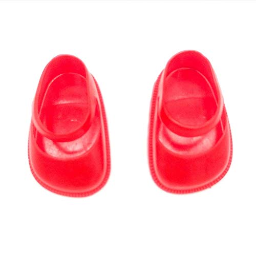 Folk Artesanía Par Zapatos Altos para muñeca Tipo Sintra, Mina, Noa, Nancy clásica Famosa Nuevo. Medidas Largo 53 mm x Ancho 33 mm No Apto para Nancy New (Rojo)