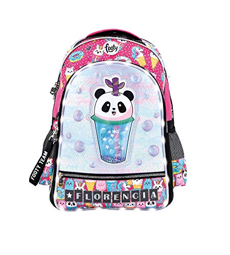 Footy - Mochilas Escolares para Niñas | Mochila con Dibujos de Panda para Infantil y Preescolar | Varios Compartimentos | Personalizable - Pon Tu Nombre con Las Letras