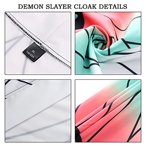 Formemory Demon Slayer Cosplay Capa Disfraz Halloween Anime Zenitsu Nezuko Kimono Cosplay Uniform Coat Kimetsu No Yaiba Demon Slayer Manga figuras y pendientes, Kochou Shinobu., XXL