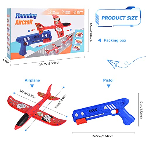 FORMIZON Avion de Juguete, Planos de Espuma, Juguete de Avión de Catapulta, Juego de Disparos Juguete de Avión, Deportes al Aire Libre Avión Planeador para Juguete Infantil Regalo (Rojo)