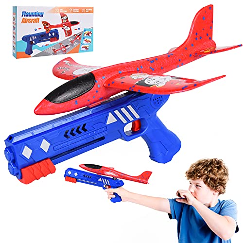 FORMIZON Avion de Juguete, Planos de Espuma, Juguete de Avión de Catapulta, Juego de Disparos Juguete de Avión, Deportes al Aire Libre Avión Planeador para Juguete Infantil Regalo (Rojo)