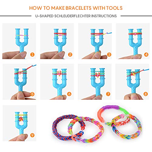 FORMIZON DIY Pulseras Gomas, 6800 Kit Completo, 22 Colores, Kit de Bandas Trenzadas Brazaletes y Juguetes, Juego Creativo para Niños (6800,F)