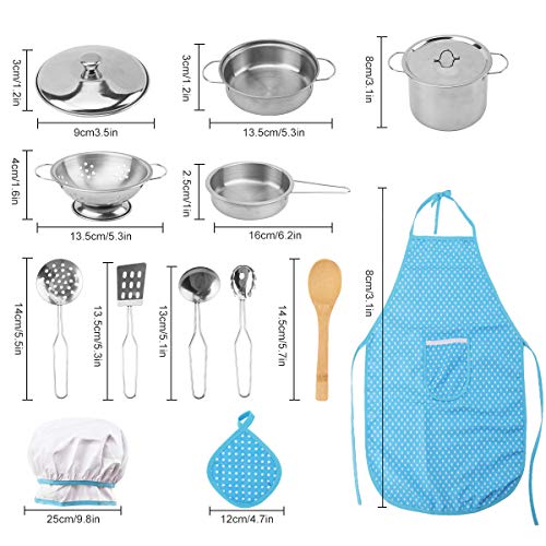 FORMIZON Juguetes de Cocina para Niños, Juguetes de Cocina Set con Alimentos Cortar Juguete Chef y Acero Inoxidable Utensilios de Cocina Culinario, Juguete para Niños Mayores de 3 Años