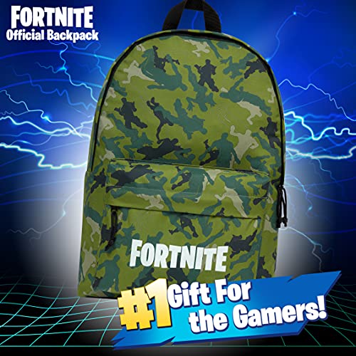 Fortnite Mochilas Escolares, Mochilas Escolares Juveniles de Gran Capacidad, Material Escolar con Merchandising Oficial (Camo Verde)