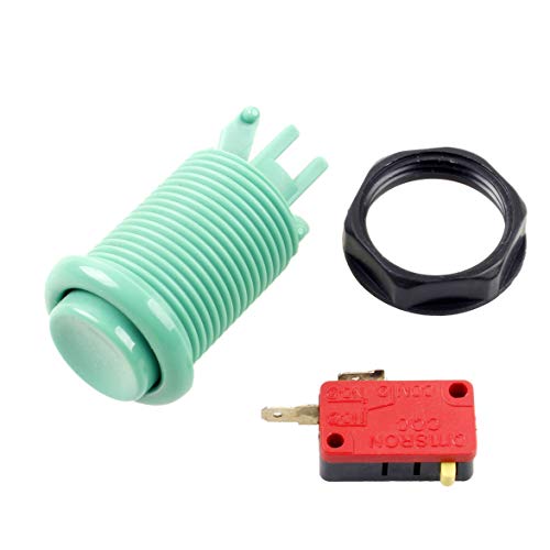 Fosiya 8X Arcade Botones pulsadores de 30 mm Happ Tipo estándar Botones cambian con 20cm de Cable Botones de Arcade Joystick Arcade1up Consola de Juegos (Verde)