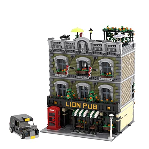 FREENN Edificio de Arquitectura Modular, 5892 Piezas MOC-30010 de Simon Lion Pub Model Street View House Bloques de construcción, Moc DIY Toy Compatible con Lego 10260 10270