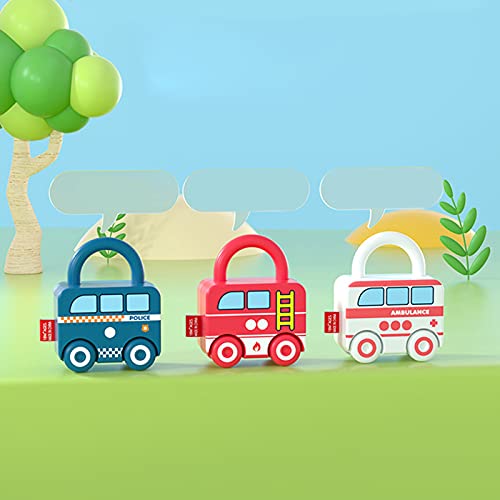 freneci Cerraduras Digitales para Coche, Llaves, Juguetes a Juego, desbloqueo de números para niños, Kits educativos Montessori de Aprendizaje pariado, ayudas