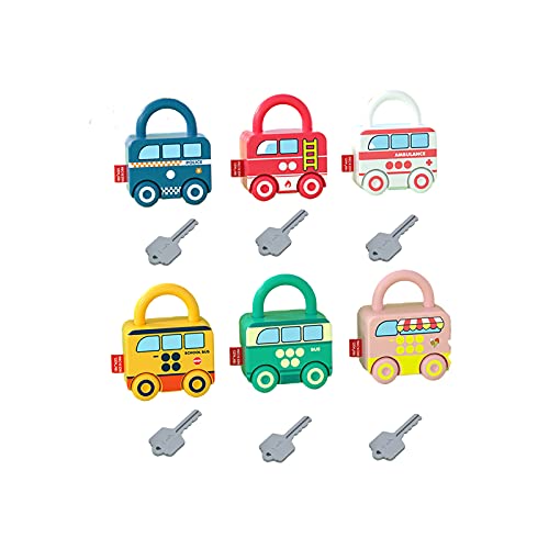 freneci Cerraduras Digitales para Coche, Llaves, Juguetes a Juego, desbloqueo de números para niños, Kits educativos Montessori de Aprendizaje pariado, ayudas