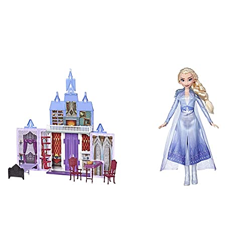 Frozen 2 - Castillo De Arendelle Portátil (Hasbro E5511EU4) + 2 - Muñeca Elsa (Hasbro E6709ES0)