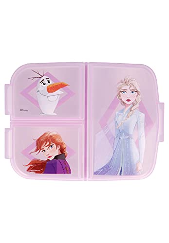 Frozen – Juego de almuerzo, botella de agua de aluminio + fiambrera premium juego de desayuno + pegatinas de nombre de Yuhu Bande