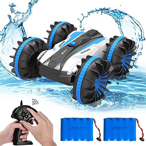 FSTgo Juguetes para niños para niños niñas RC Coche / Barco Control Remoto Coches Piscina Juguete de Agua 4WD 2,4 GHz Impermeable Truco Radio Control Regalo