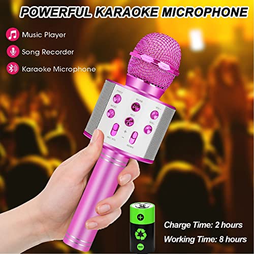 Fun Toys para niños de 4 a 15 años, micrófono de karaoke para niños de 7 a 14 años, regalos de cumpleaños para 8, 9, 10, 11 años, adolescentes, niños y niñas (púrpura)