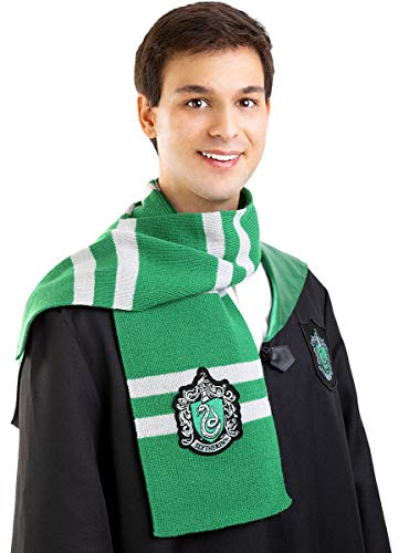 Funidelia | Bufanda Slytherin Harry Potter Oficial para Hombre y Mujer ▶ Hogwarts, Magos, Películas & Series - Color: Verde, Accesorio para Disfraz - Licencia: 100% Oficial