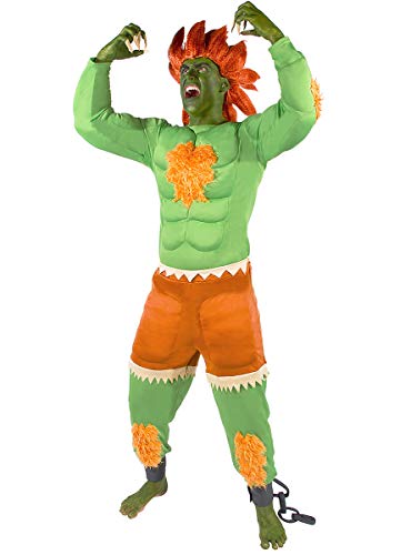 Funidelia | Disfraz de Blanka - Street Fighter Oficial para Hombre Talla M ▶ Videojuegos, Años 80, Arcade - Verde